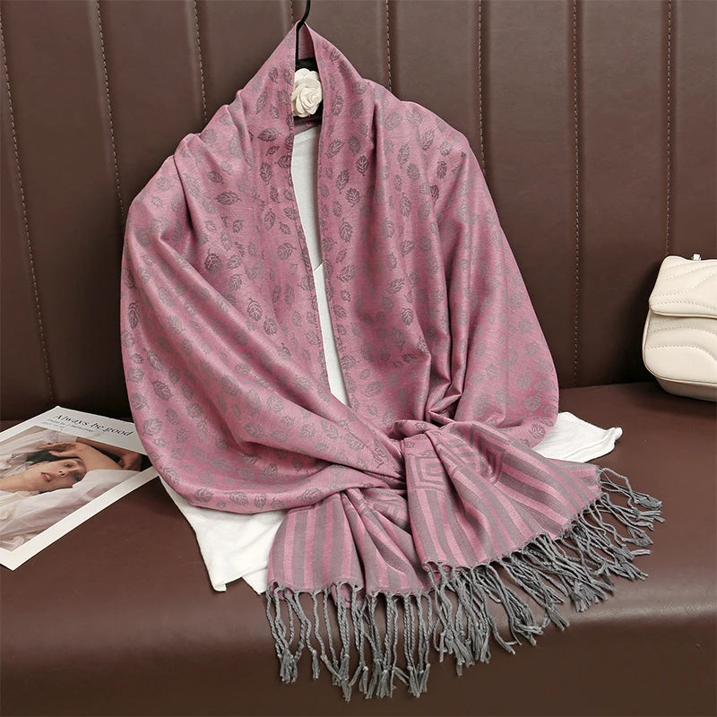 Luxury Thick Cashmere Scarf for Women 2024 – Elegant Printed Wraps & Pashmina Ponchos. Cozy Travel Blanket Shawl, Perfect for Winter Warmth. Stylish and Soft Female Stoles.