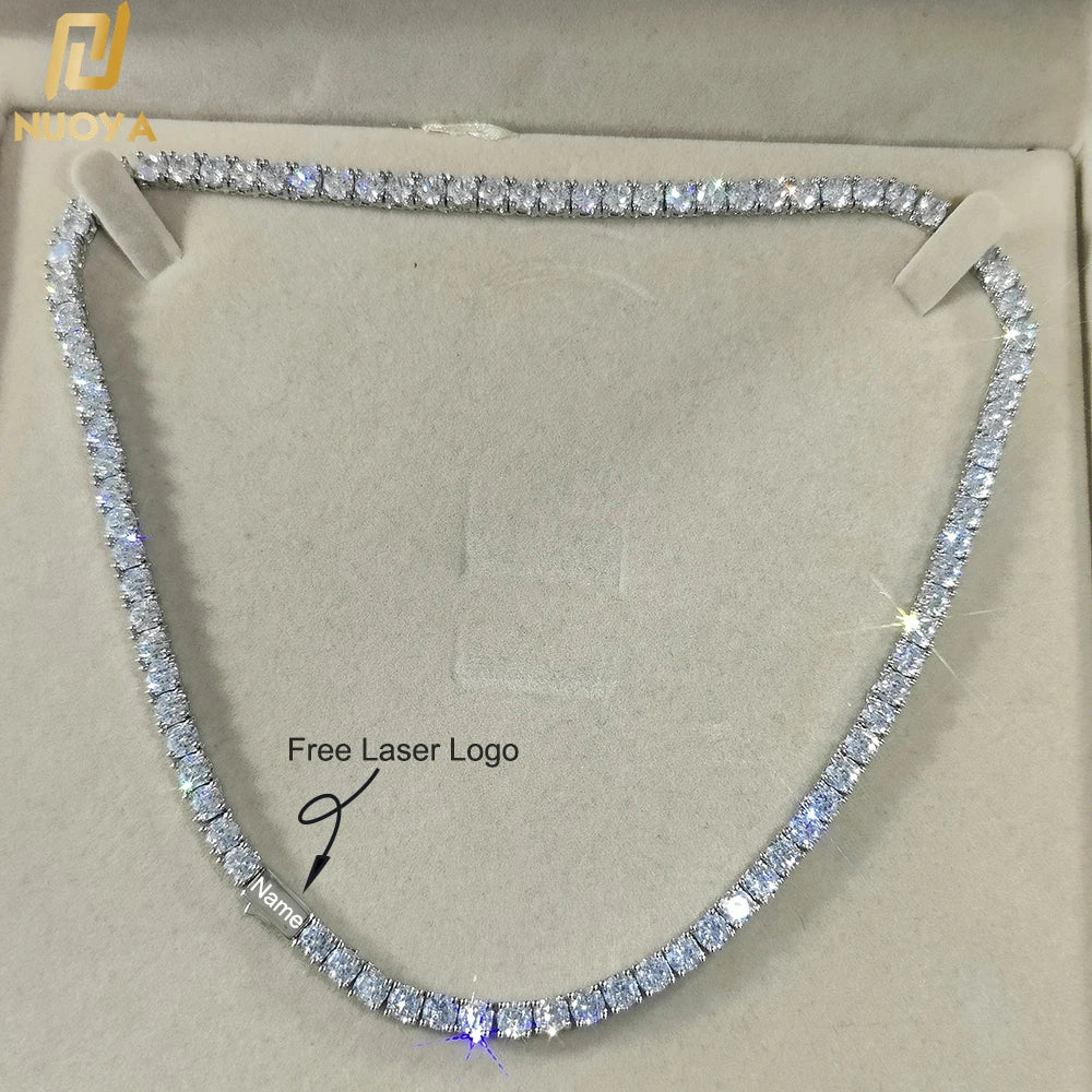 Bling Luxe – 18K Gold Plated Iced Out Tennis Chain with Custom Logo