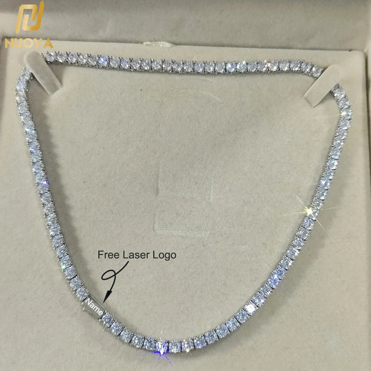 Bling Luxe – 18K Gold Plated Iced Out Tennis Chain with Custom Logo