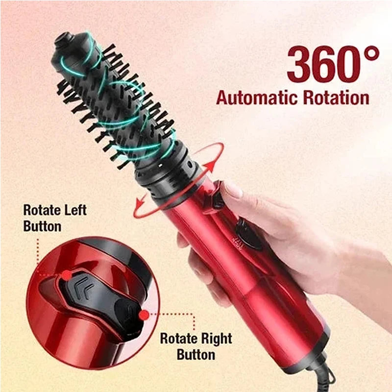 2 in 1 Rotating Electric Hair Straightener Brush Hair Curler Hair Dryer Brush Hot Air Comb Negative Ion Hair Styler Comb