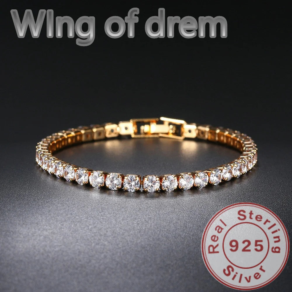 Rose Gold Elegance – 925 Sterling Silver Tennis Bracelet with Shimmering Zirconia