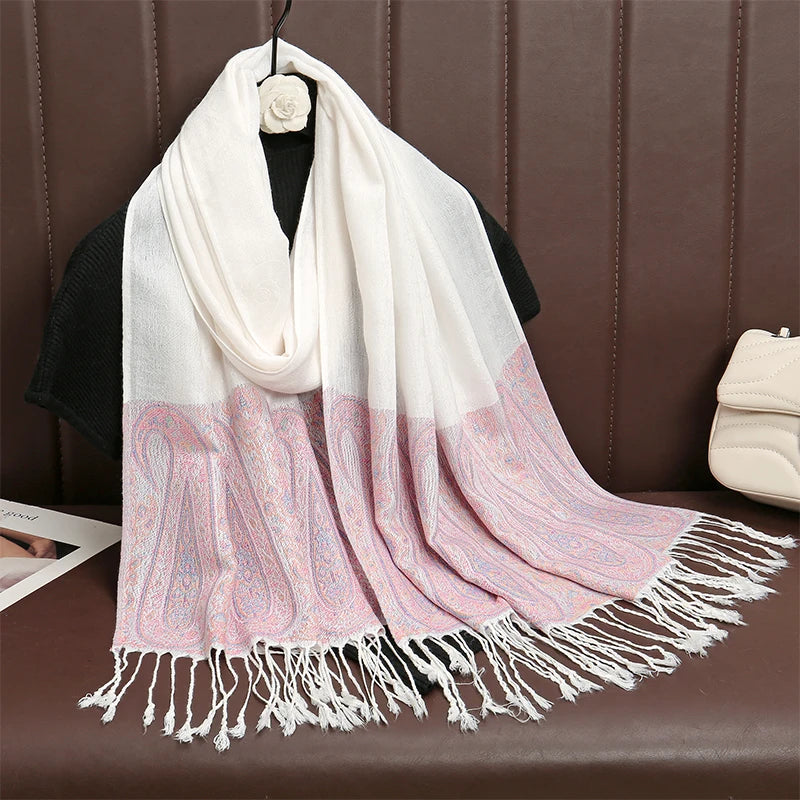 Luxury Thick Cashmere Scarf for Women 2024 – Elegant Printed Wraps & Pashmina Ponchos. Cozy Travel Blanket Shawl, Perfect for Winter Warmth. Stylish and Soft Female Stoles.