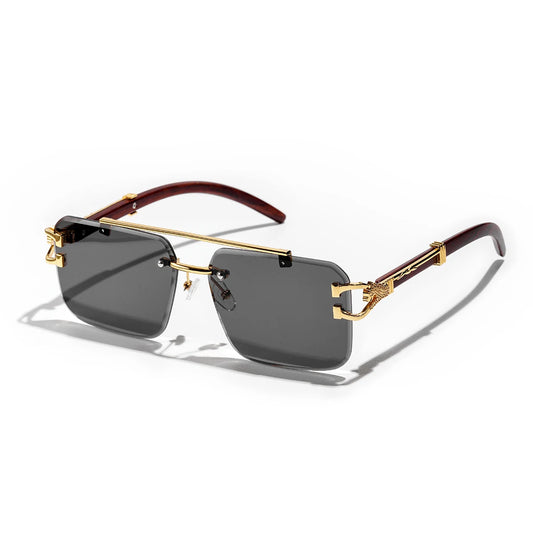 Ruiao Diamond-Cut Rimless Luxury Sunglasses – European Designer Edition