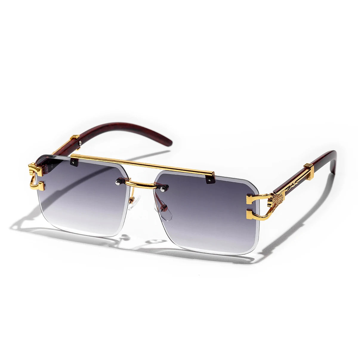 Ruiao Diamond-Cut Rimless Luxury Sunglasses – European Designer Edition